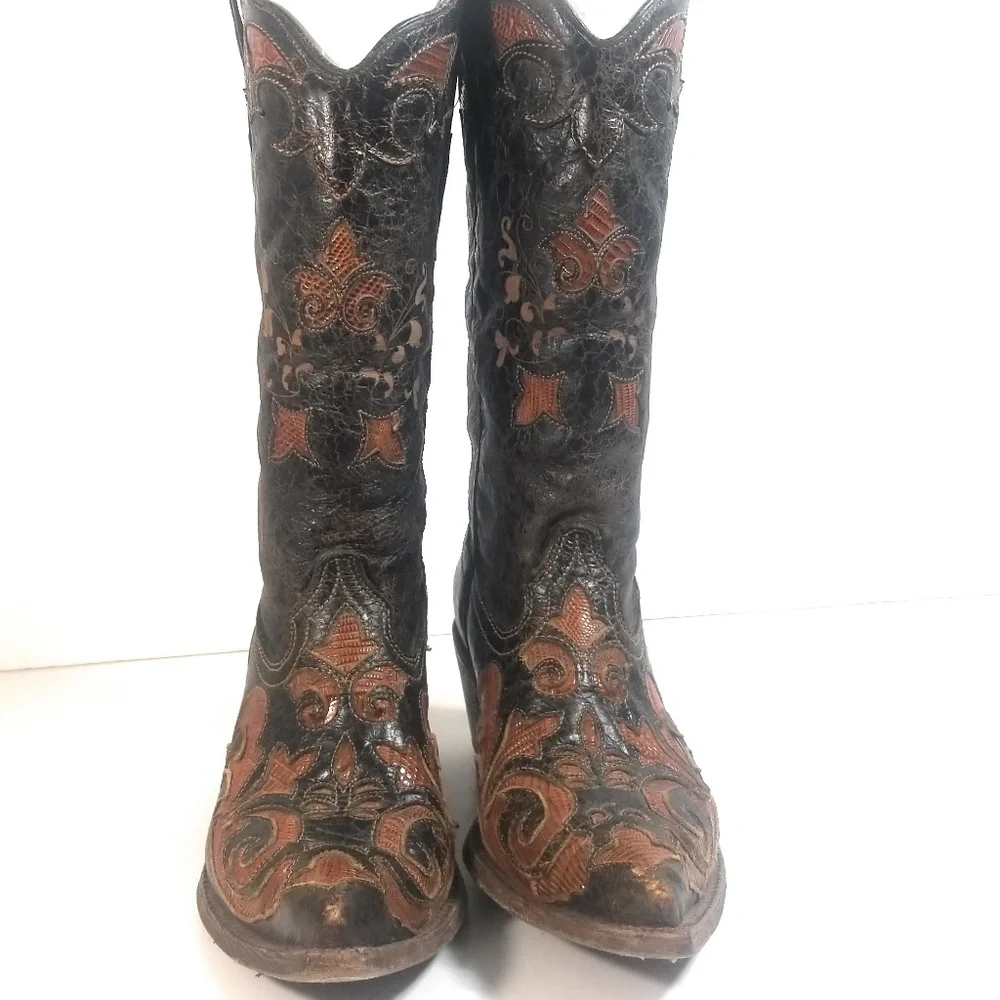 Corral Women Embroidered Brown Western Boots 7.5 M
